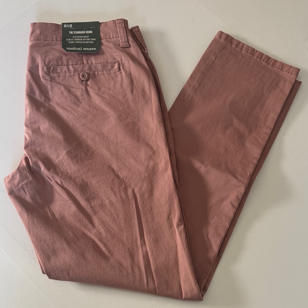 Pink Chinos Mens 32 32 Slim Fit